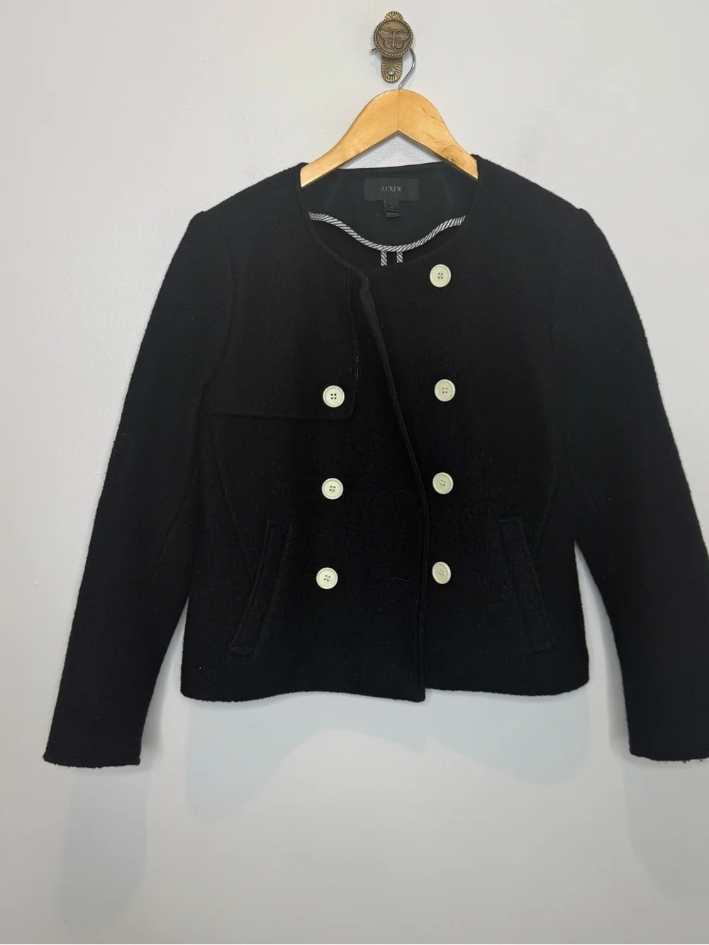 J. Crew boiled wool cropped jacket